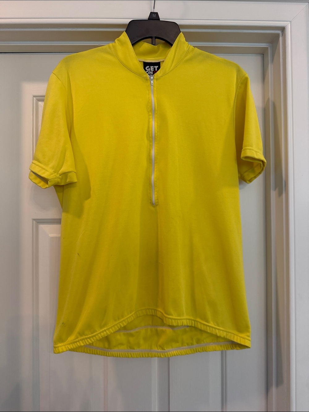 Yellow Short-Sleeve Zip-Front Men’s Shirt